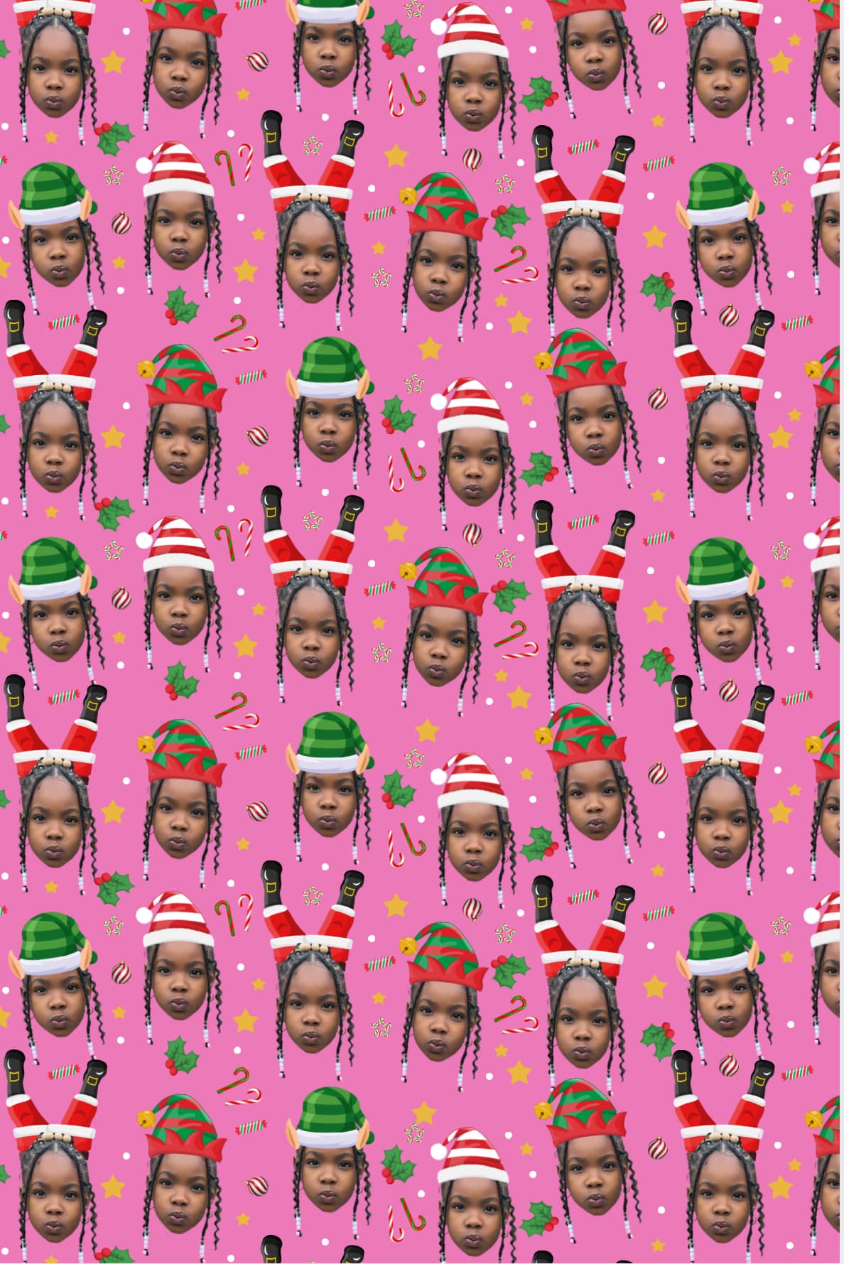 Custom Wrapping Paper - Santa and Elves