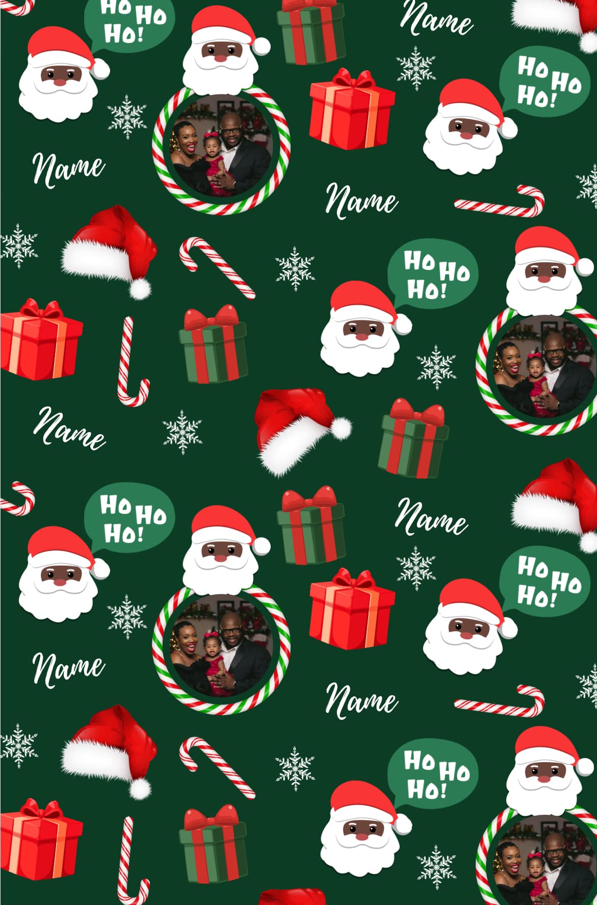 Custom Wrapping Paper - Santa and Gifts