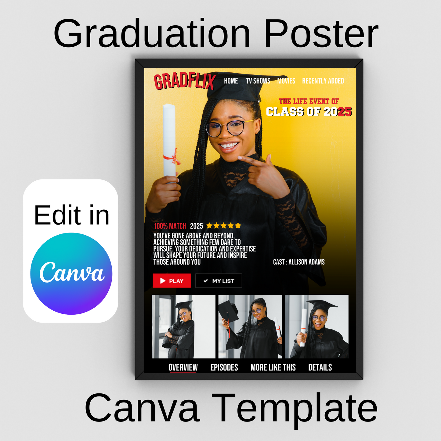 Graduation Poster Canva Template