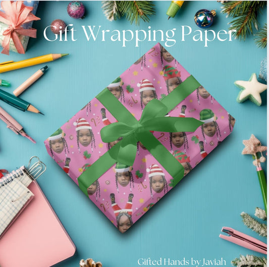 Custom Wrapping Paper - Santa and Elves