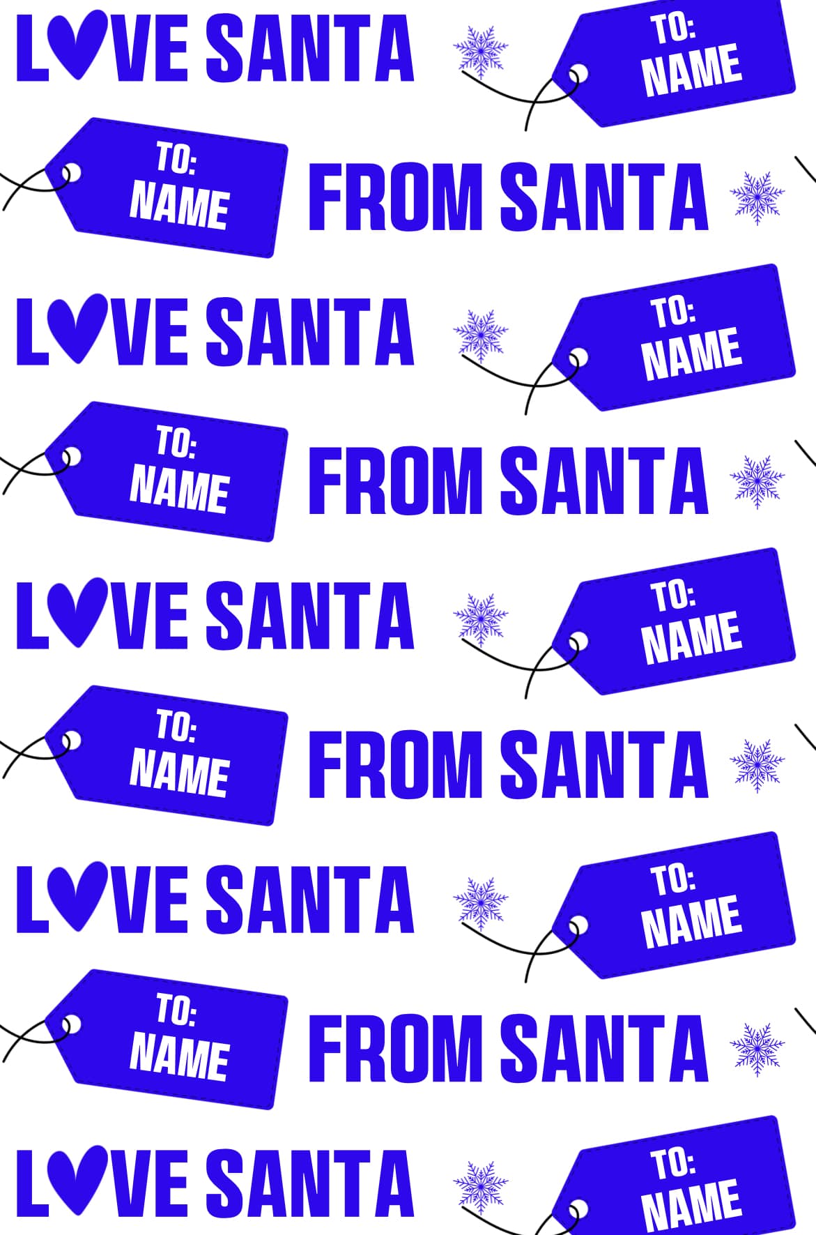 Custom Wrapping Paper - Love Santa Tag