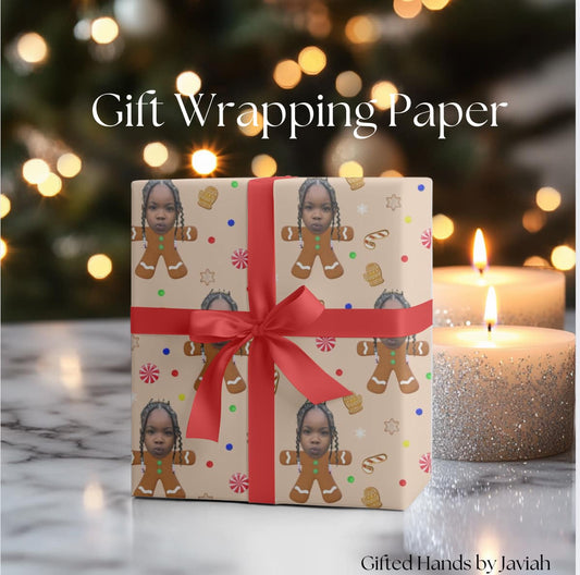 Custom Wrapping Paper - Gingerbread Head