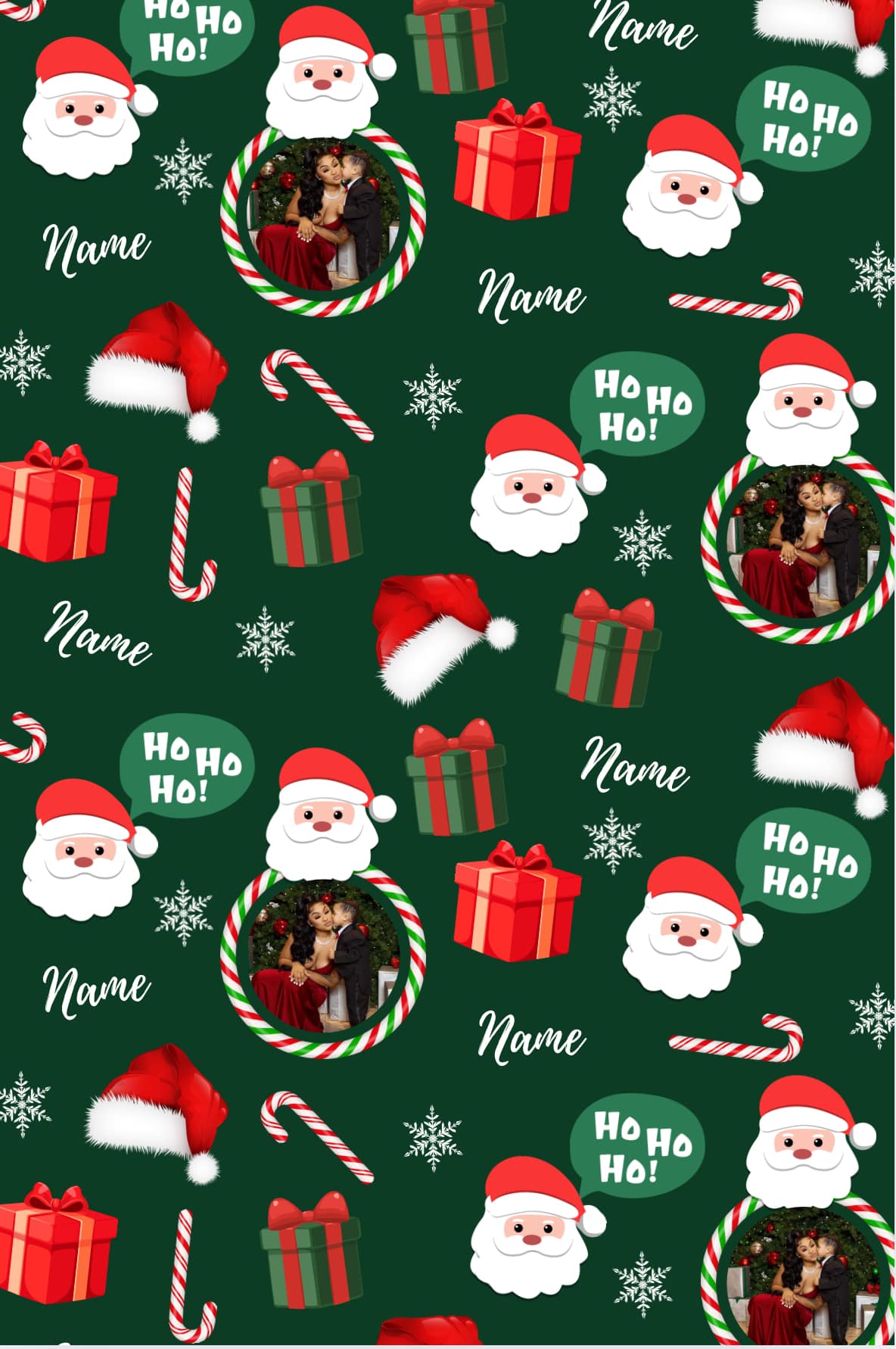 Custom Wrapping Paper - Santa and Gifts