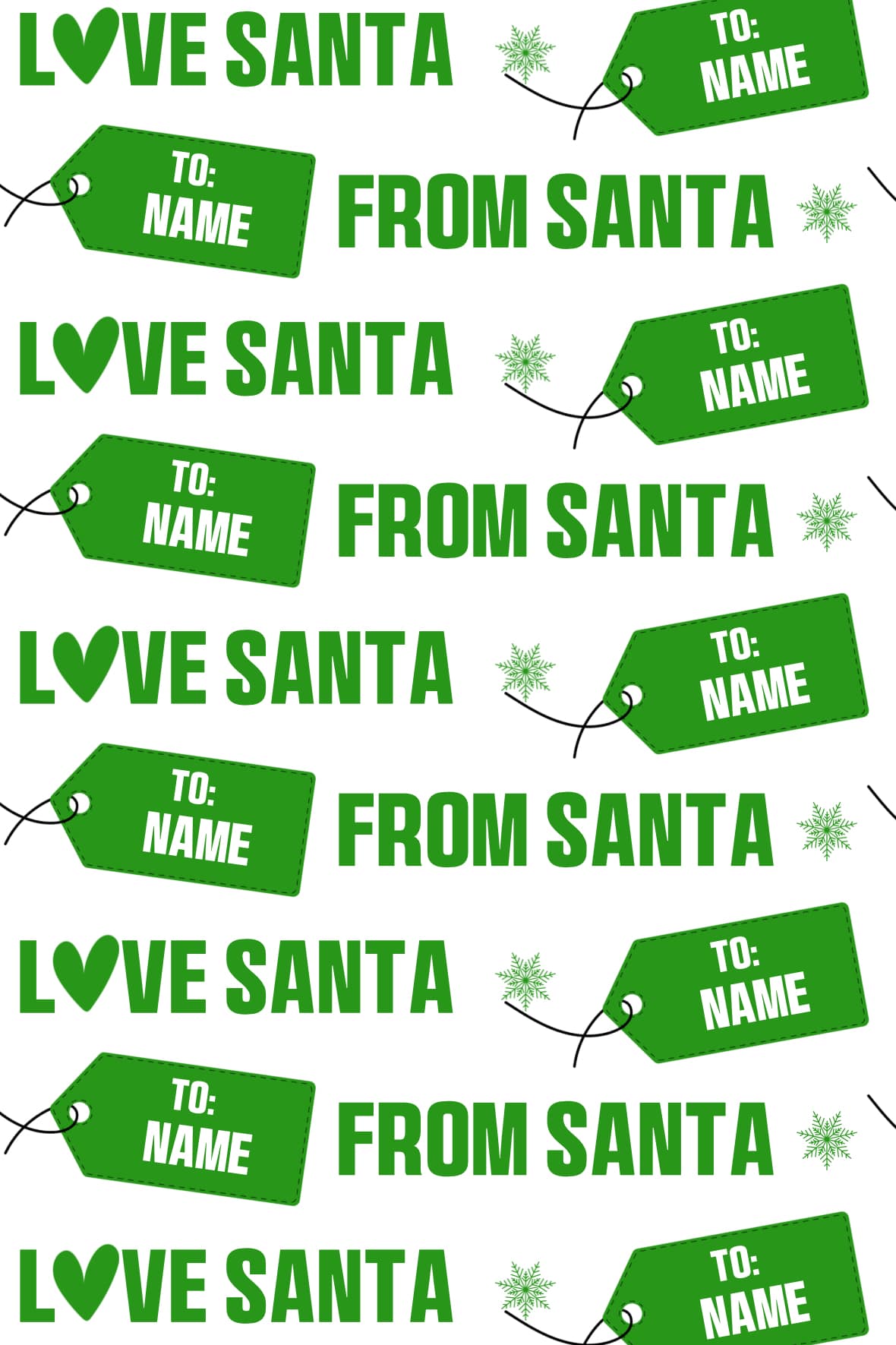 Custom Wrapping Paper - Love Santa Tag