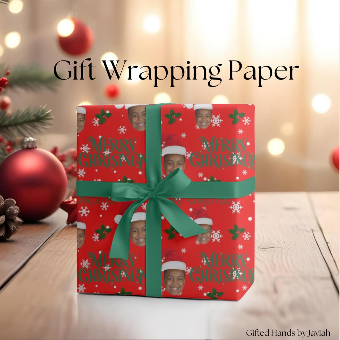 Merry Christmas - Custom Face Wrapping Paper