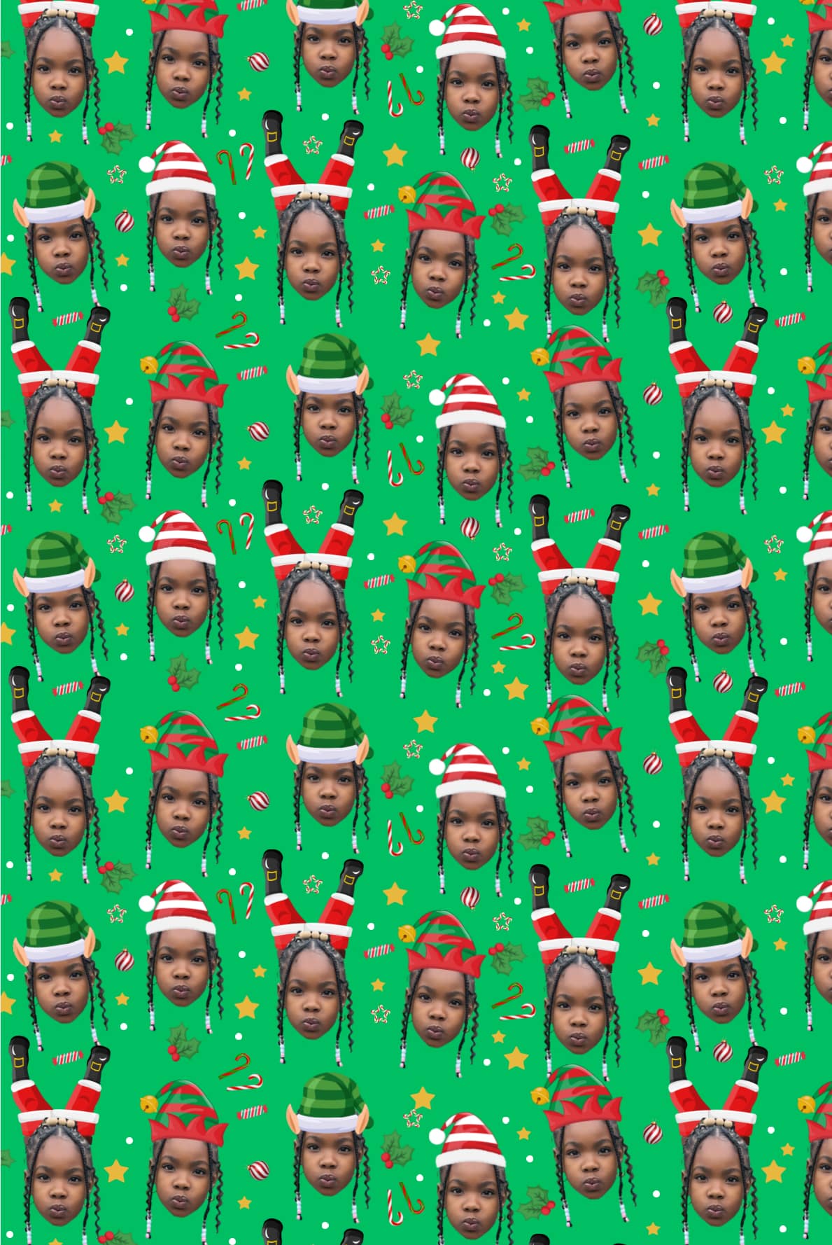 Custom Wrapping Paper - Santa and Elves