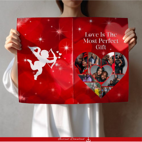 Jumbo Heart Photo Valentine's Day Digital Card Design