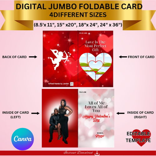 Jumbo Heart Photo Valentine's Day Digital Card Design