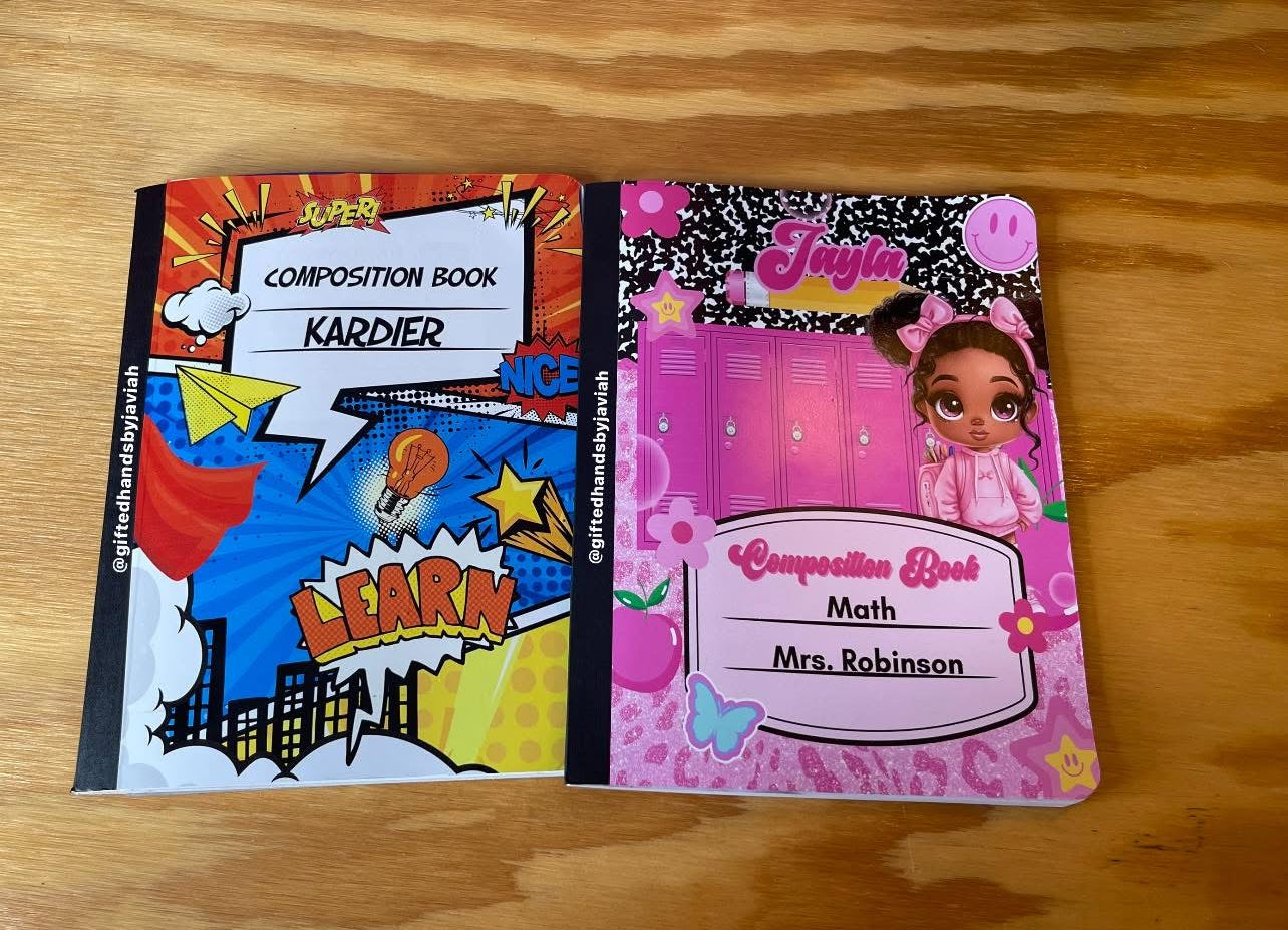 School Theme Composition Notebook Cover Templates