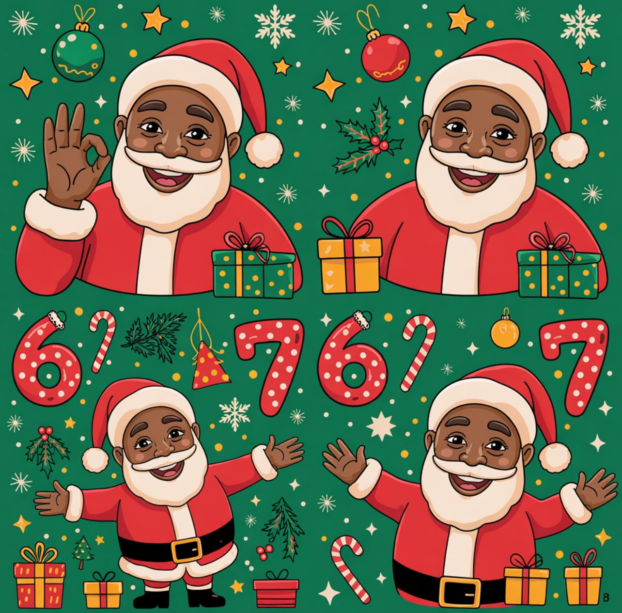 67 Santa Wrapping Paper