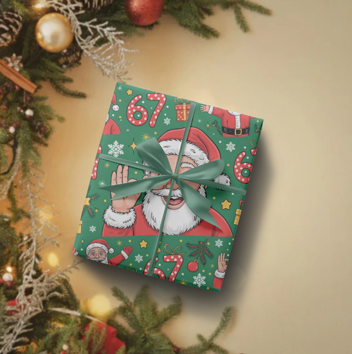 67 Santa Wrapping Paper