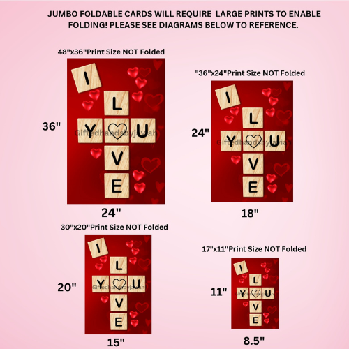 Jumbo Scrabble Tile Valentine's Day Digital Card Design