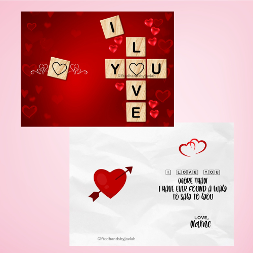 Jumbo Scrabble Tile Valentine's Day Digital Card Design