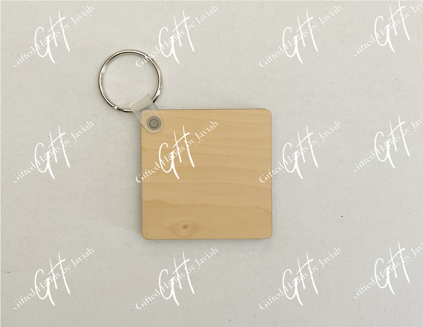 Double Sided Wooden Keychain