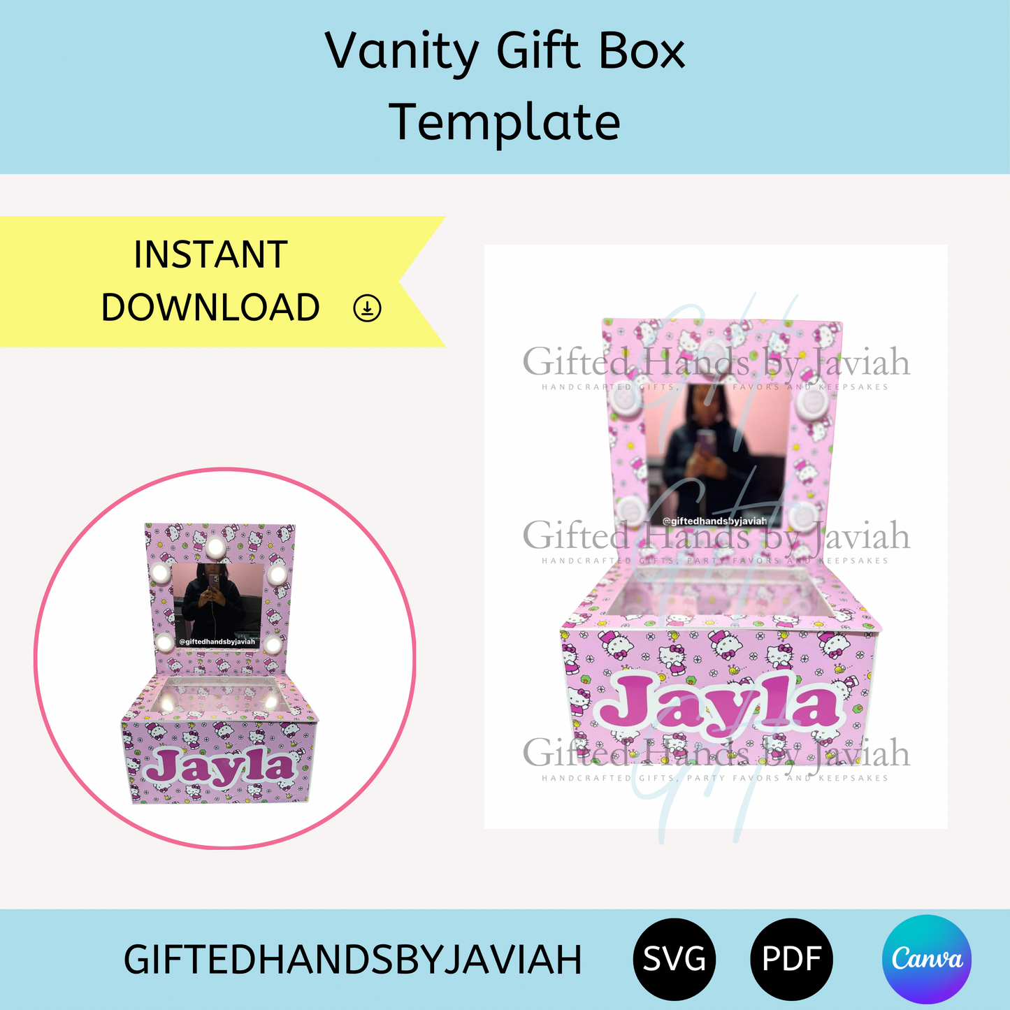 Blank DIY Vanity Gift Box Template