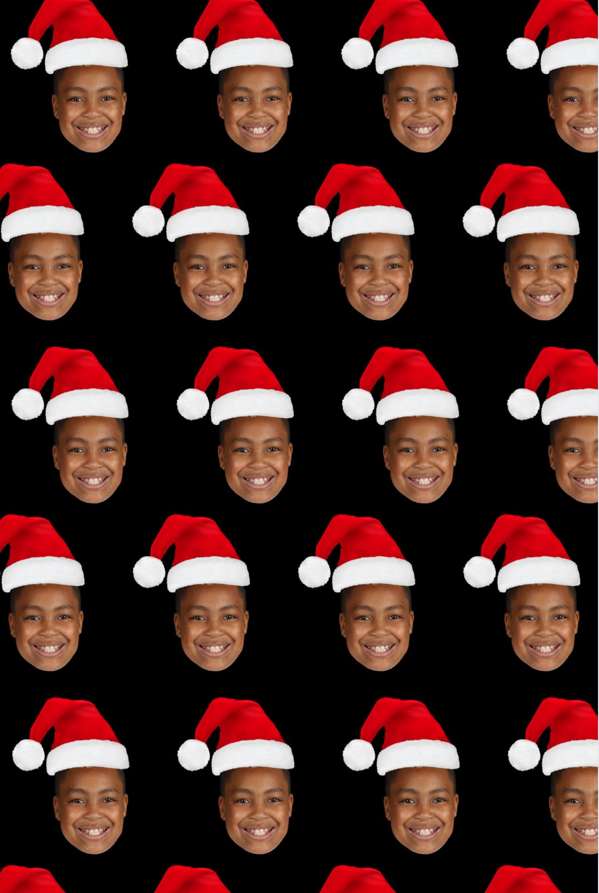 Custom Wrapping Paper - Santa Hats