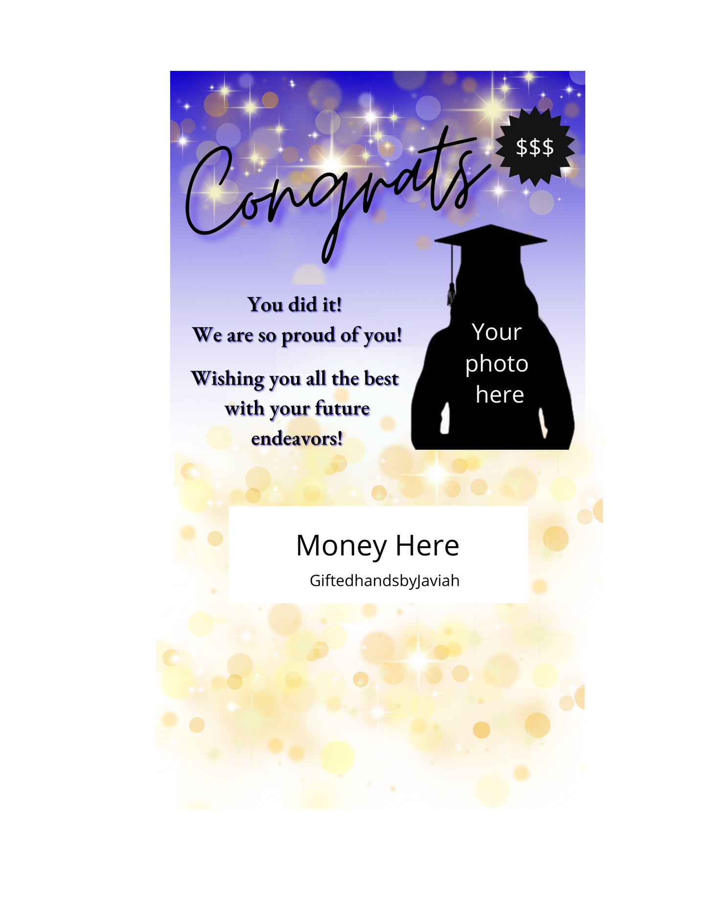 Congrats Grad Blue Money Card Holder