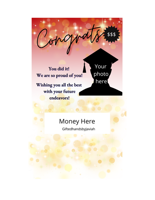 Congrats Grad Red Money Card Holder