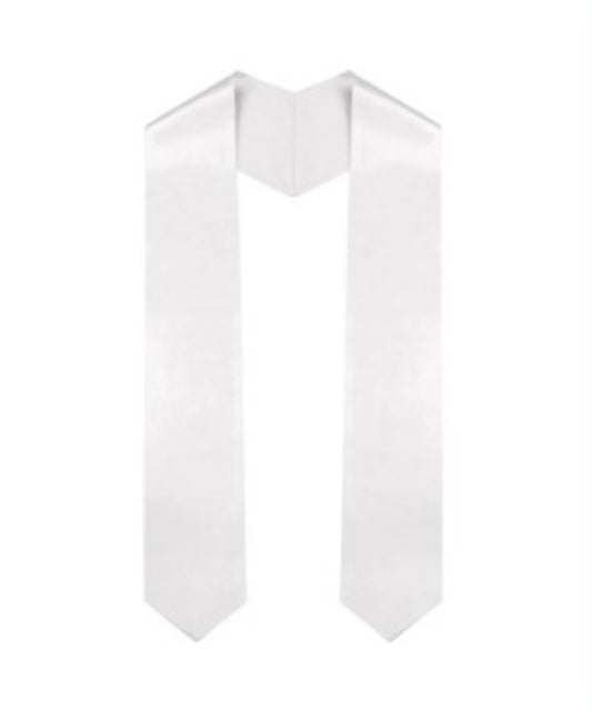 White Satin Customizable Stole Blanks