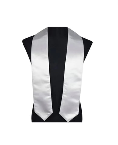 White Satin Customizable Stole Blanks