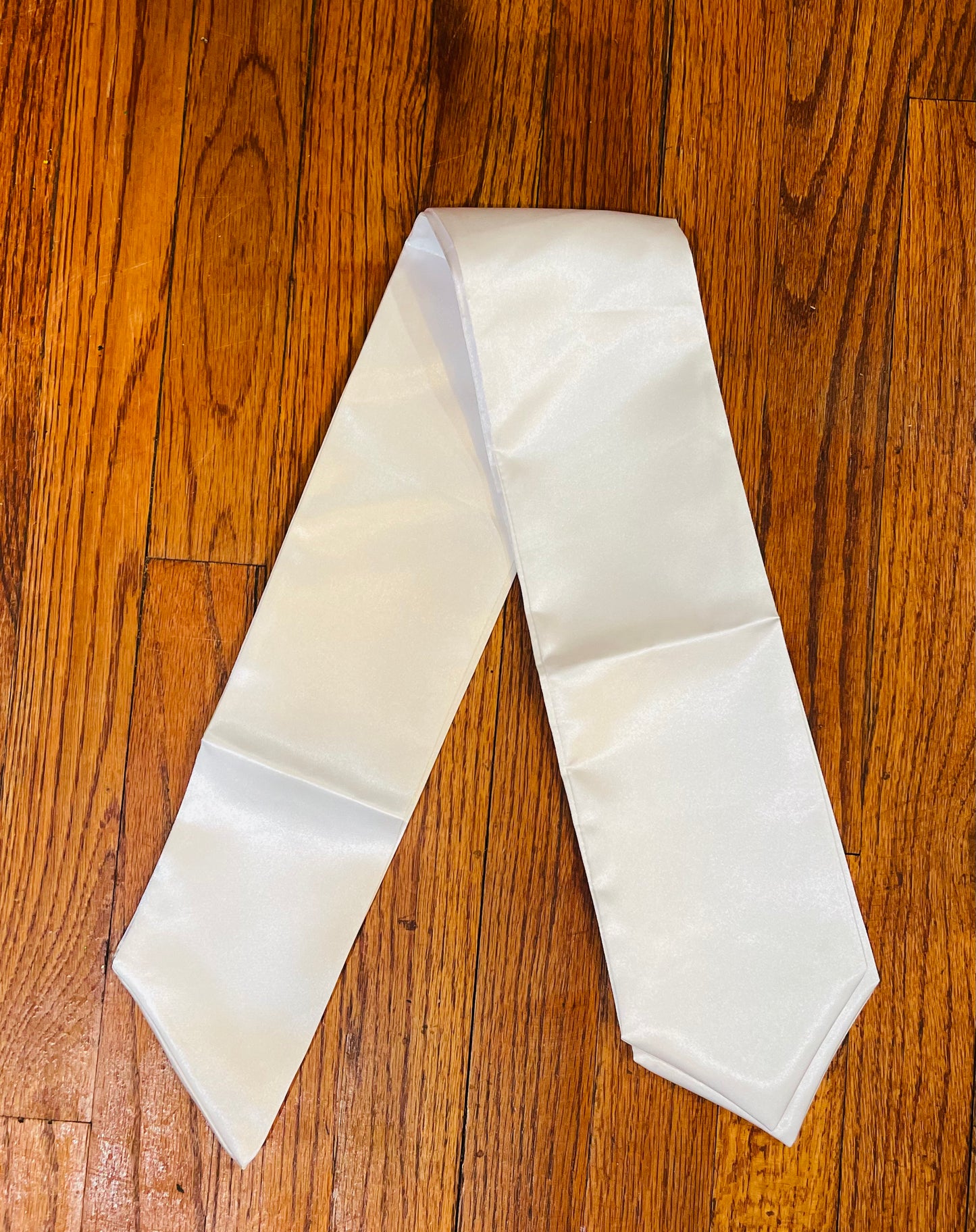 White Satin Customizable Stole Blanks