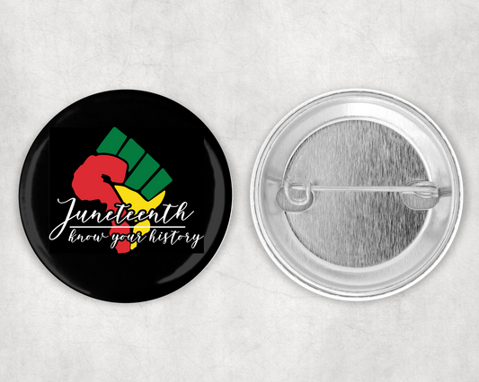 Know Your History Black Pinback Button